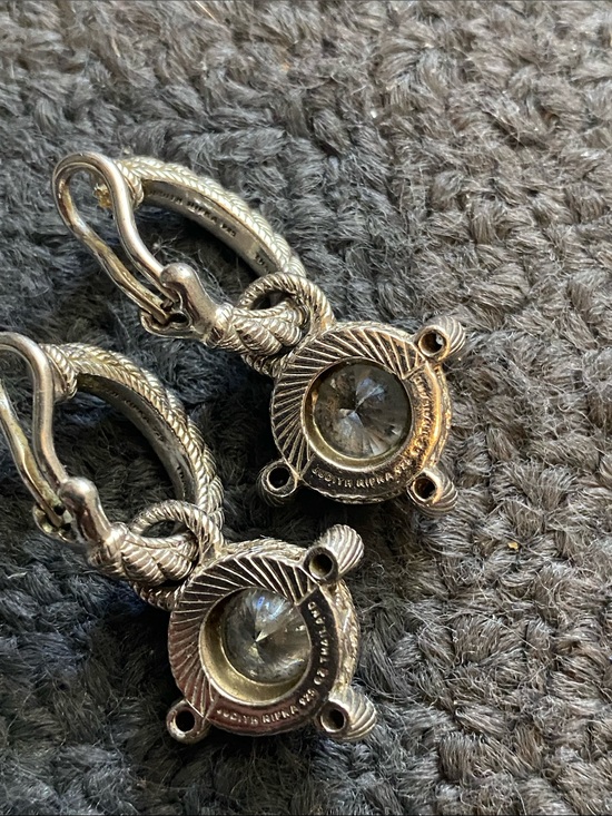 Judith Ripka Pearl Dangle/Drop Earring Fine Earrings for  Judith Ripka Silver Rope-Detail Drop Earrings with Clear Stones